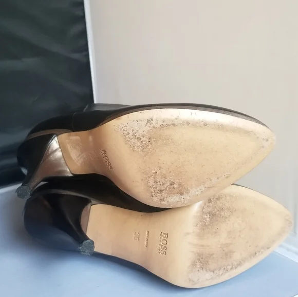 Boss black leather ankle boots - Picture 5 of 9